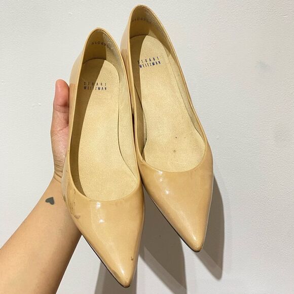 Stuart Weitzman Patent Leather Pointed Toe Pumps Size 8 - Picture 1 of 7